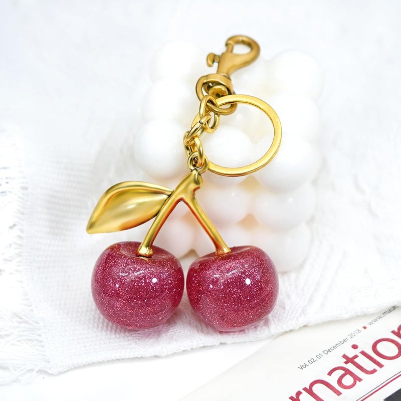 nylry Cherry Keychain & Bag Charm - Cute Cherry Accessories for Women - Gift - Image 5